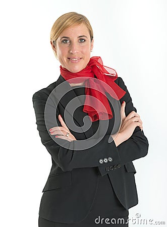 Smiling hostess Stock Photo