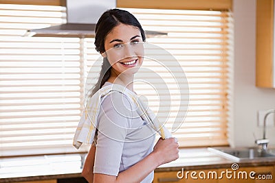 Smiling housewife posing Stock Photo