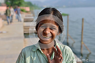 Smiling Indian Boy in Jaipur Editorial Stock Photo