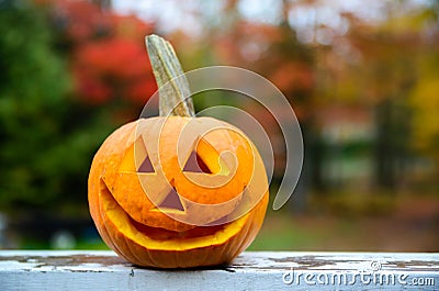 Smiling Jack-O-Lantern Stock Photo