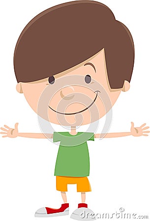 Smiling kid boy cartoon character Vector Illustration