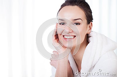 Smiling lady in spa Stock Photo