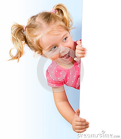 Smiling little girl looking Stock Photo