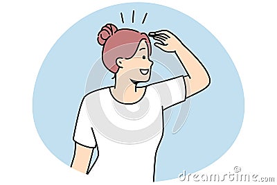 Smiling looking for bright future Vector Illustration