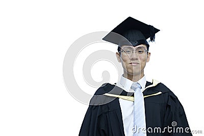 Smiling male asian graduate Stock Photo