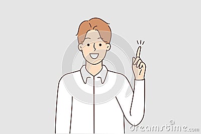 Smiling man find solution or idea Vector Illustration