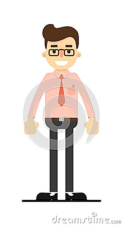 Smiling manager character in flat design Vector Illustration