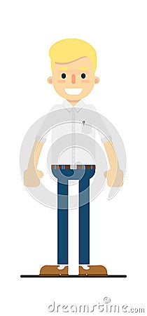Smiling manager character in flat design Vector Illustration