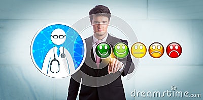 Smiling Manager Giving Very Good Rating To GP Stock Photo