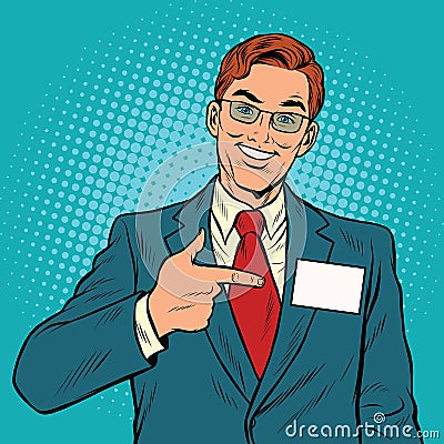 Smiling Manager with a name badge Vector Illustration