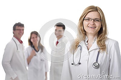 Smiling medical doctors with stethoscopes Stock Photo