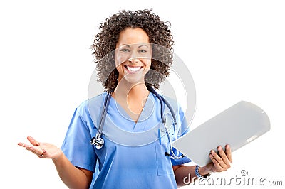 Smiling medical nurse Stock Photo