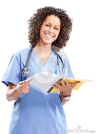 Smiling medical nurse Stock Photo