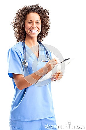 Smiling medical nurse Stock Photo