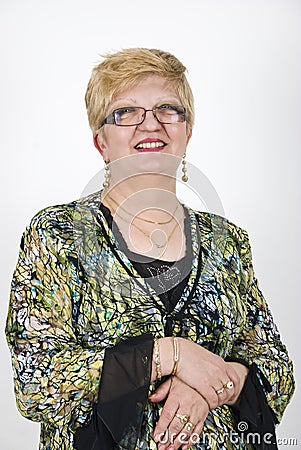 Smiling middle adult woman Stock Photo