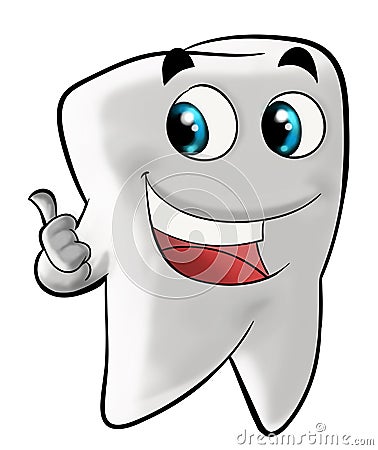 Smiling molar tooth Cartoon Illustration