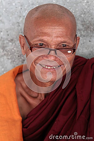 A smiling monk portrait Editorial Stock Photo