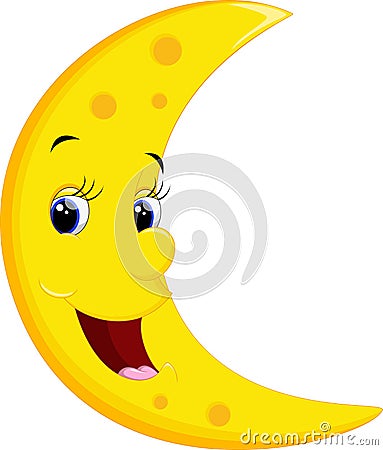 Smiling Moon Cartoon Stock Photo