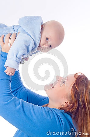 Smiling mother and baby Stock Photo
