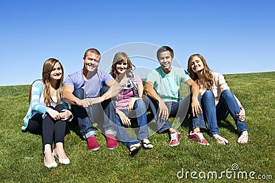 Smiling, Multi-racial group of Young Adults Stock Photo