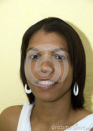 Smiling native creole black woman Nicaragua Stock Photo