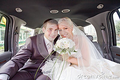 Smiling newlyweds Stock Photo