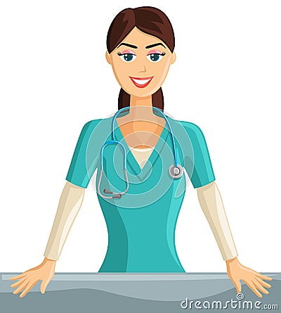 Smiling Nurse Vector Illustration