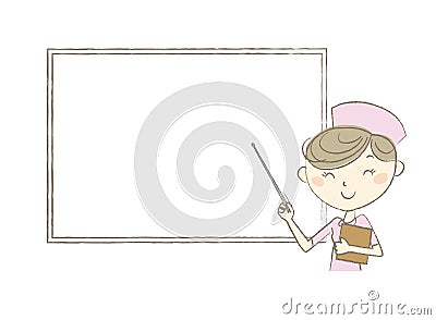 Smiling nurse holding a pointer Vector Illustration