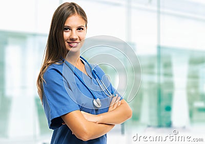 Smiling nurse portrait Stock Photo