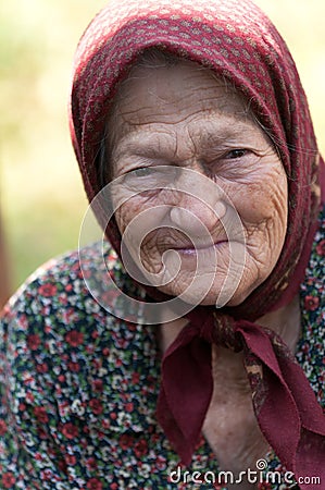 Smiling old woman Stock Photo