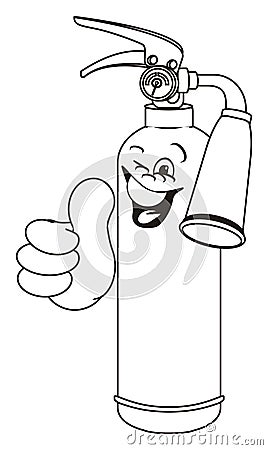 Happy coloring fire extinguisher Stock Photo