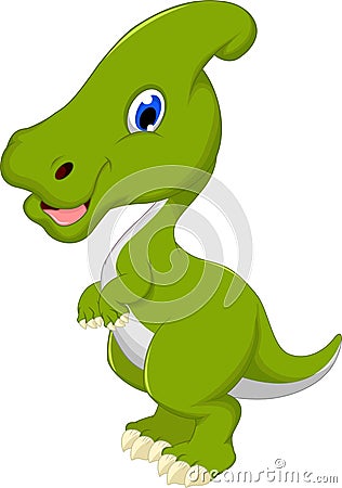 Smiling Parasaurolophus cartoon posing Stock Photo