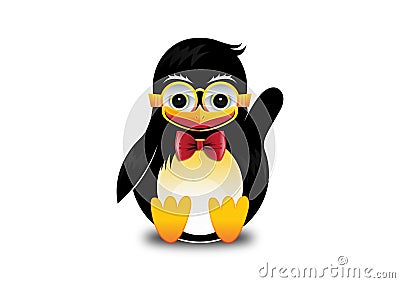 Smiling Penguin is waving Stock Photo