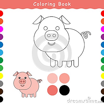 A smiling pig, a coloring book Vector Illustration