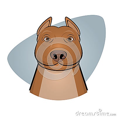 Smiling pitbull illustration Vector Illustration