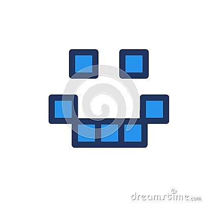 Smiling Pixelated Robot Face Chatbot Avatar Vector Illustration