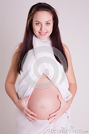 Smiling pregnant women Stock Photo