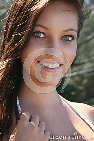 Smiling pretty woman Stock Photo