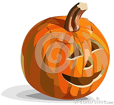 Smiling pumpkin Jack O'Lantern Vector Illustration