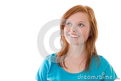 Smiling red-haired girl Stock Photo