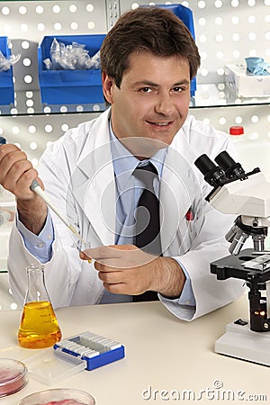 Smiling research scientist or other occupation Stock Photo