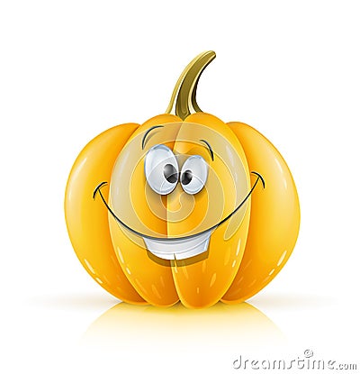 Smiling ripe orange pumpkin Vector Illustration