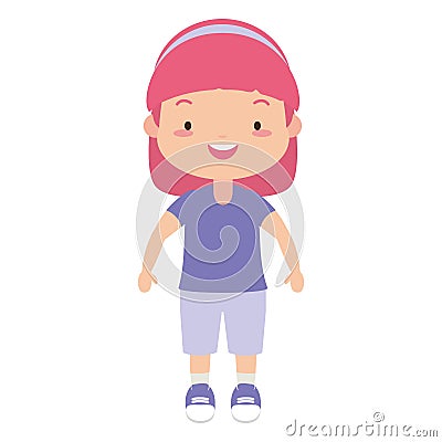 Smiling schoolgirl character Vector Illustration