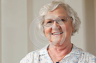 Smiling senior woman closeup Stock Photo