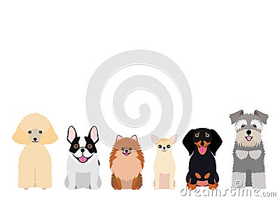 Smiling small dogs group Vector Illustration