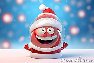 Smiling smilie in a hat santa isolated on a white Stock Photo