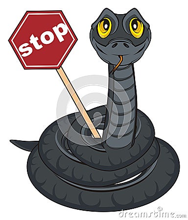 Snake and red sign Stock Photo