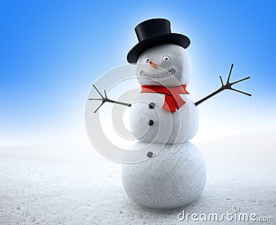 Smiling snowman Stock Photo