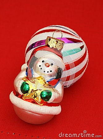 Smiling Snowman Christmas Ornament Stock Photo