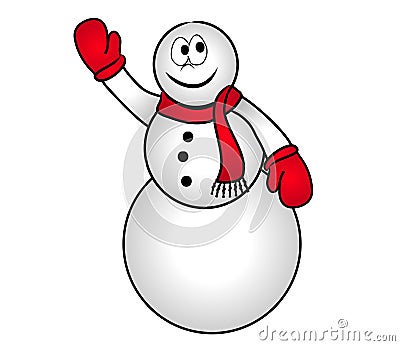 Smiling Snowman Clip Art 2 Cartoon Illustration